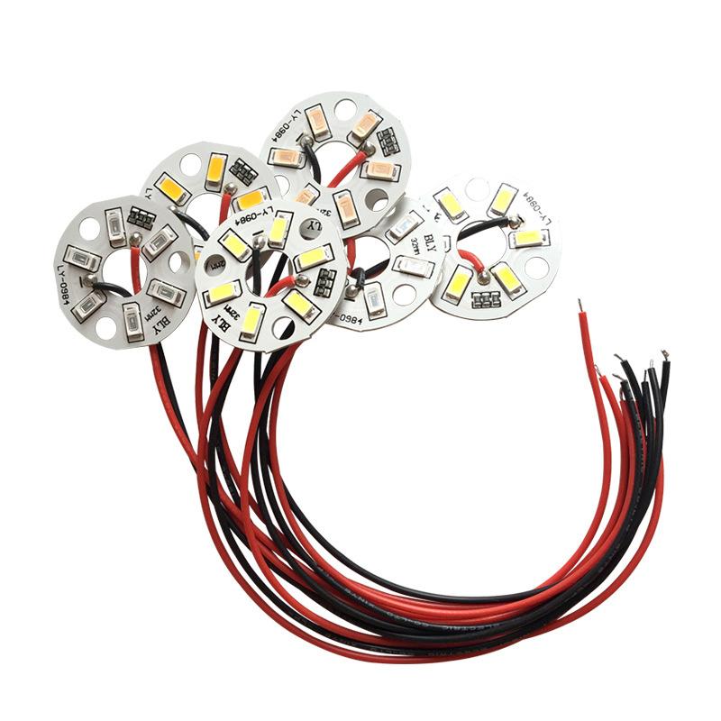 3Pcs 3W 5V Color Led Chip Bead Lights Board Bulb Round Transformation Light Source Dia 32Mm Green Blue Red Purple White Lamp