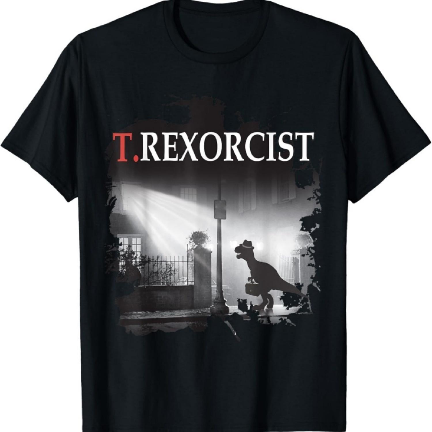 Tyrannosaurus Rex Tee Shirt - T.rexorcist Dinosaur Parody T-Shirt1 XXXXXL чёрный