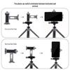 XJT8 Metal Phone Tripod Clamp with Cold Shoe & Mount Head for Desktop Cameras