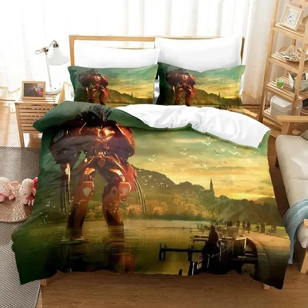 New Anime Robot Bedding Set Single Twin Full Queen King Size Bed Set Adult Boys Bedroom Duvet Cover Sets 3D Print Bed Sheet Set