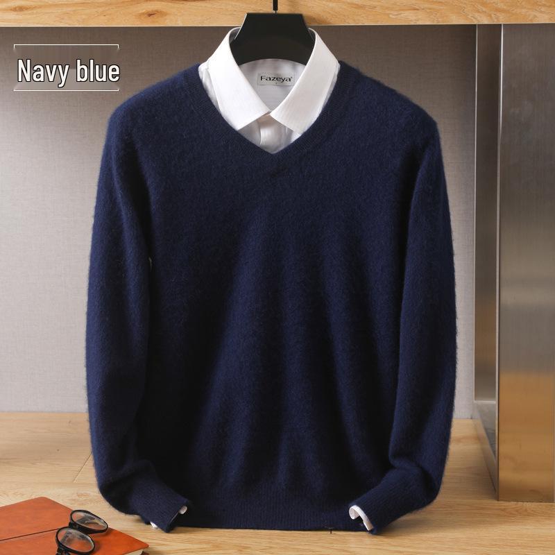 Men's Luxury Cashmere Knit V-Neck Sweater - Autumn/Winter Collection