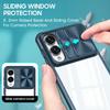 For Samsung Galaxy S25 Edge Case TPU + PC Clear Phone Cover with CD-Veins Camera Lens Sliding Lid