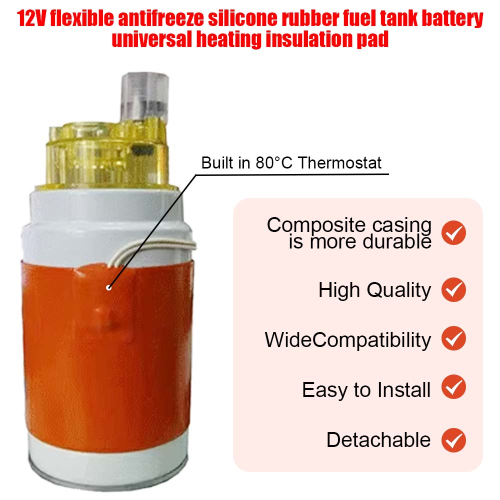 Riscaldatore per Filtro Gasolio Diesel 12V con Termostato Riscaldamento Tubo Olio Antigelo Serbatoio Carburante Anello Riscaldante in Silicone