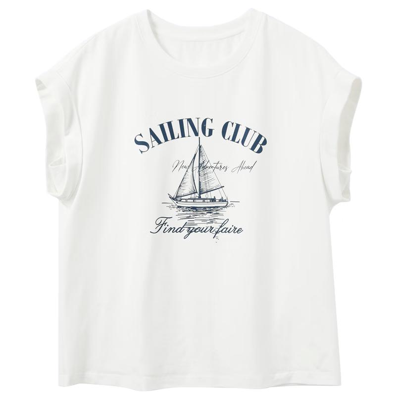 Women s Letter Print Short Sleeve T-Shirt L