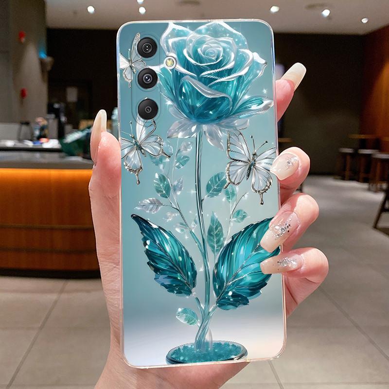 Phone Case For Samsung Galaxy M34 5G M54 F54 F34 Protective Cases For Samsung M52 Capa Flower Butterfly Soft Silicone TPU Cover
