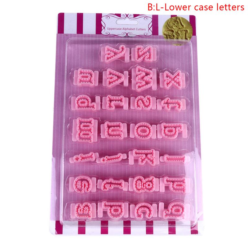 Diy Alphabet Cake Mold Letter Cookies Cutter Words Press Stamp Embossing Mould Plastic Letter Fondant Cake Biscuit Baking Mould