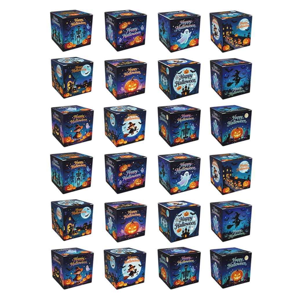 Halloween Paper Gift Boxes Large Capacity Halloween Candy Treat Boxes for Holiday Treat Cookie Goodie Snack Packaging