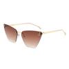 Vintage Rimless Cat Eye Metal Sunglasses Women Men Gradient Luxury Brand Sun Glasses Travel Outdoor Lady Man Eyewear UV400