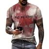 Men Halloween T-shirt Spooky Crew Neck Short Sleeve Tee Blood Stain Print T-shirt for Halloween Dress-up Horror Themed Party