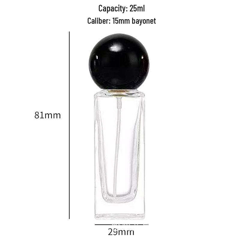 Luxurious Round Glass Perfume Bottle with Thick Base and Sealed Wood Lid - Multiple Sizes Available