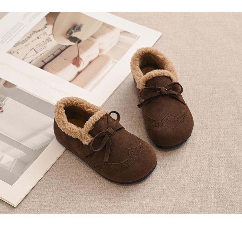 Kids Korean Style Fleece Lined Winter Shoes For Boys And Girls