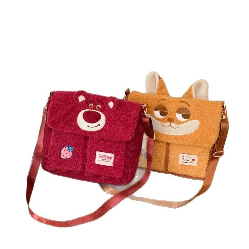 Adorable Plush Animal Pattern Handbag For Girls Spacious Commuting And School Use