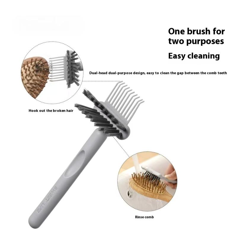 2-in-1-Haarbürstenkamm-Reinigungsbürstenreiniger Rechenkamm Eingebettetes Werkzeug Haarschmutzentferner zum Entfernen von Haarstaub für den Heimsalongebrauch