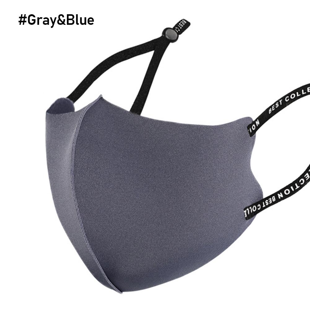 

3D моющаяся регулируемая пыленепроницаемая дышащая ледяная хлопковая трикотажная маска солнцезащитная дымка многоразовая маска для лица унисекс звезды маски Gray&Blue