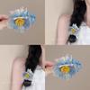Simulated Poppy Flower Hair BandsPoppy Hair Ties Light Yellow Flower Hair Ties Female Side Braids