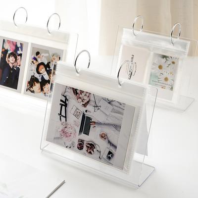 3/4/5/6 Inches Acrylic Page Flipping Album Insert Card Booklet Storage Book Small Card Display Rack Desktop Display