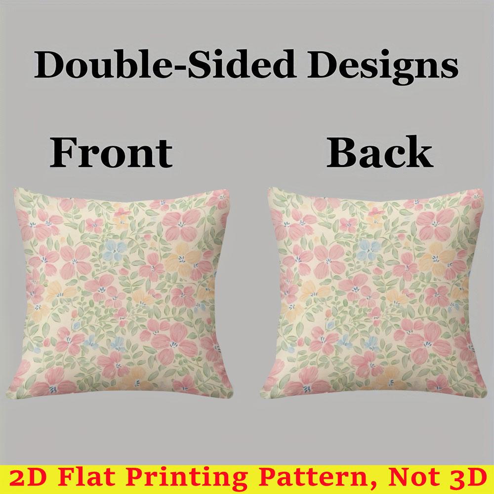 Ditsy Garden Square Jacquard Pillow Cover for Sofa Office Waist Cushion Cover Home Decorative Pillowcase