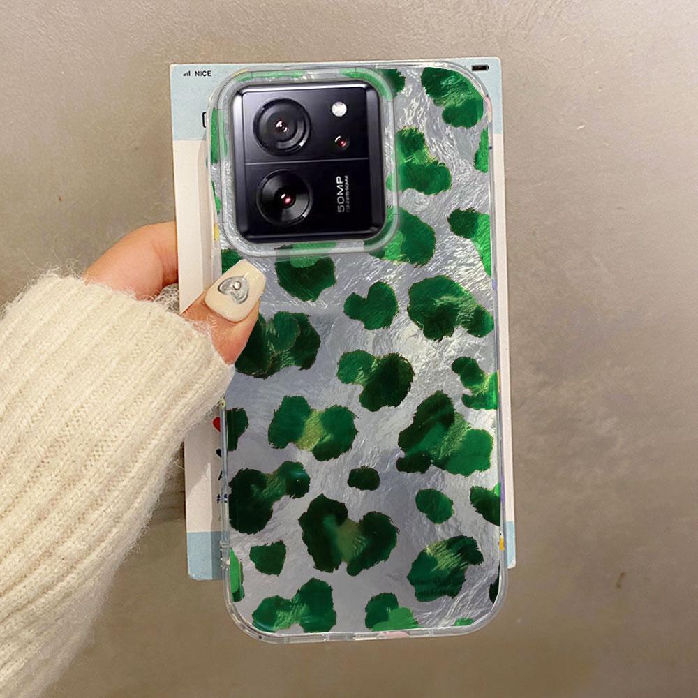 Pink Green Leopard Print Pattern Phone Case for Xiaomi 13T 14T 11 Lite NE Poco X5 M6 Pro X6 X7 X3 Pro NFC C65 C61 M5S TPU Cover