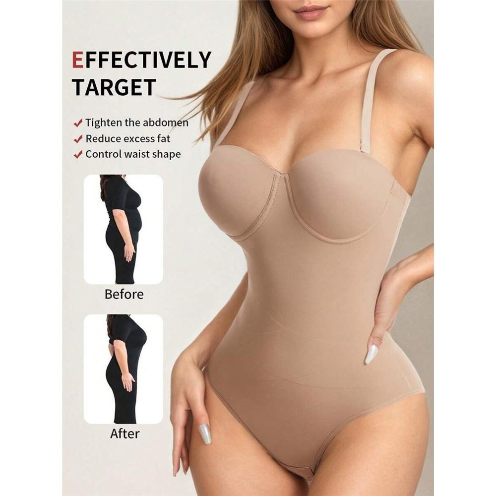 Bezešvý body shapewear pro plnoštíhlé s kosticovou podprsenkou, kontrola bříška a zúžení pasu pro společenské šaty, celotělový body shapewear pro ženy
