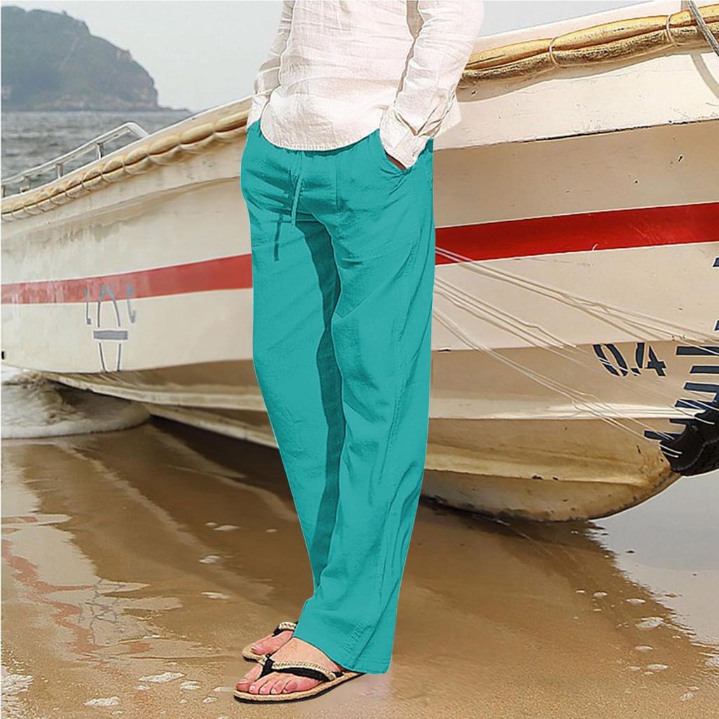 Men's Casual Loose Drawstring Straight Summer Beach Yoga Pants