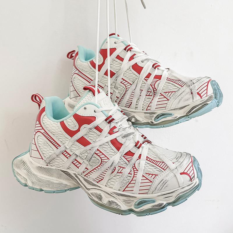 Thick-soled dad shoes spring and summer new heightening shoes mesh breathable straps sneakers