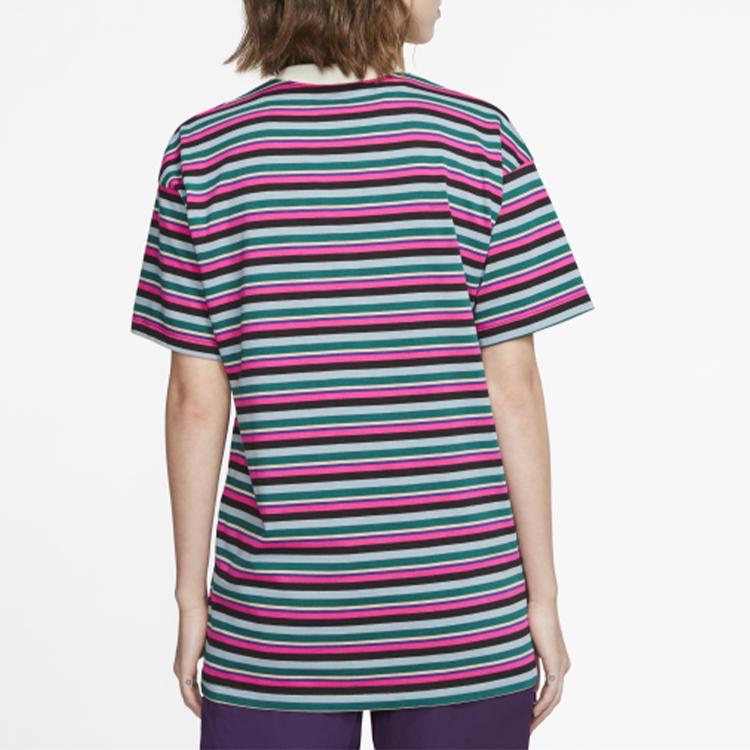 Nike X Olivia Burton Striped Short Sleeve T-Shirt Women Tops Multicolor CT2018-873