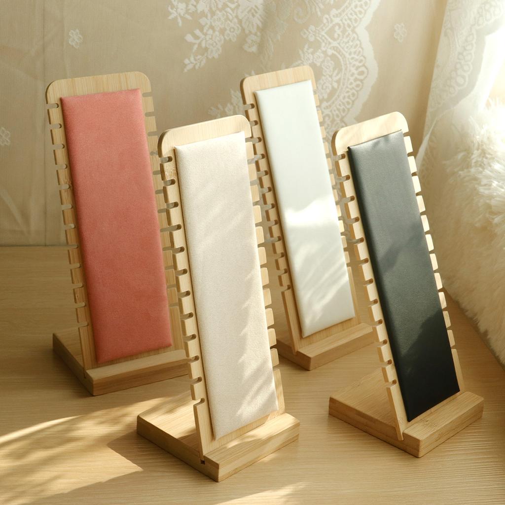 Wood Necklace Display Stand Large Capacity Pendant Bracelet Anklet Long Chain Jewelry Storage Rack Counter Showcase Prop