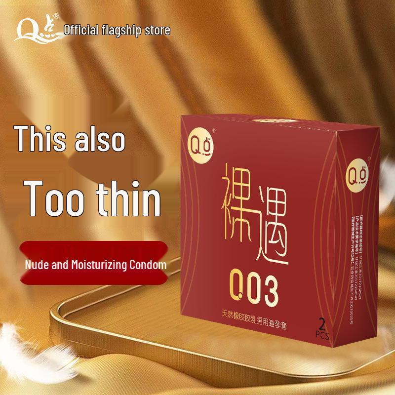 Q Point Ultra-Thin 001 Condoms: Lubricated, Spermicide-Free, for Men & Women, Enhanced Feel & Safety