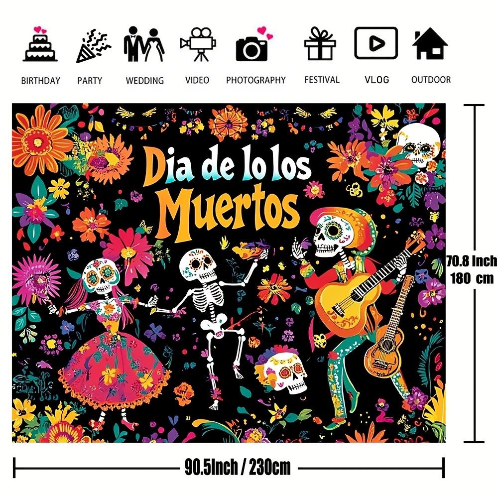 1 Piece, Day of the Dead Decoration, Polyester Fabric, Day of the Dead Background Banner, Skull Background Banner