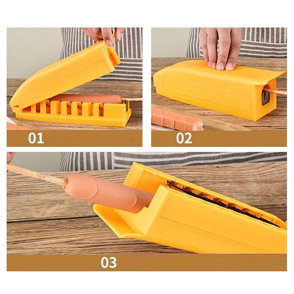 Kitchen Utensil Sausage Cutter Hot Dog Slicing Tool Barbecue Tools Ham Slicer 2 Pieces For Camping