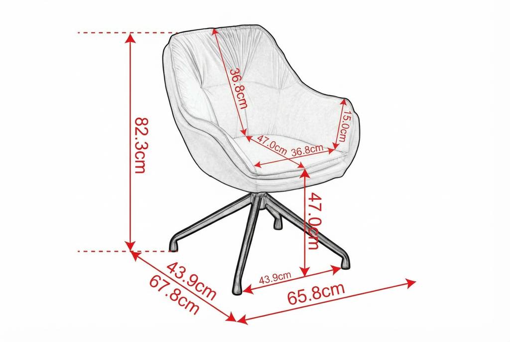 Household Office Chair, Faux Leather Armchair, Deep-Seat Vanity Chair – Ideal for Living Room & Bedroom