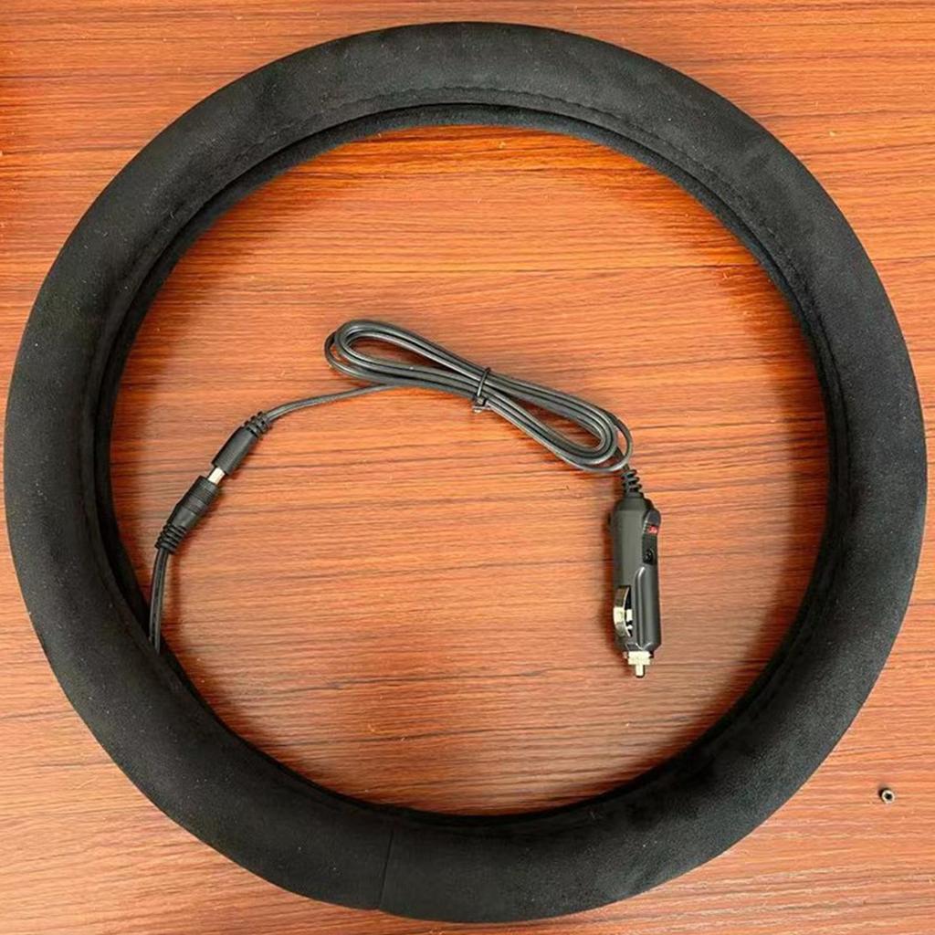 Lenkradabdeckung Herren 12V Beheizt Warm Weich Atmungsaktiv Auto Zubehör Auto Lenkradabdeckung Für LKW Pickups Wohnmobile Camping Täglich