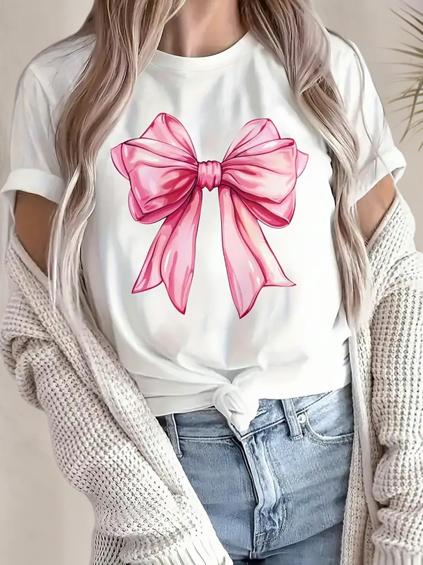 Pink Bow Graphic T-shirt XXXL