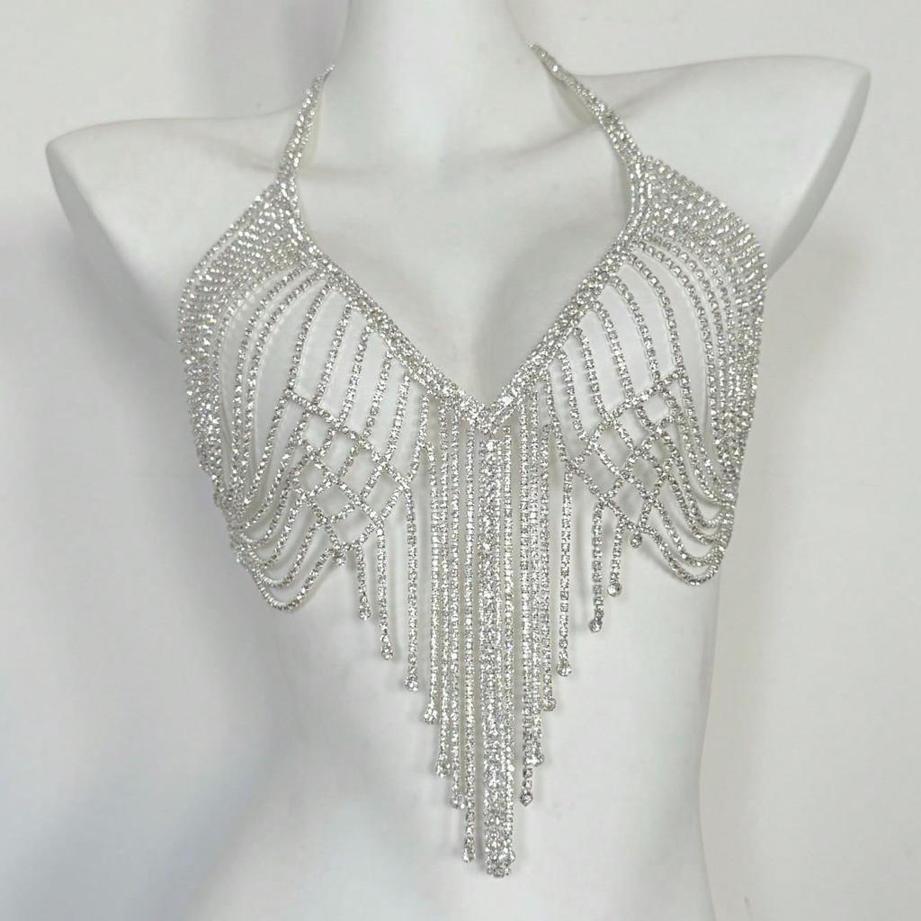 European And American Multi-Layer Fringed Chest Chain Nightclub Sexy Trend Rhinestone Body Chain Female Body Chain