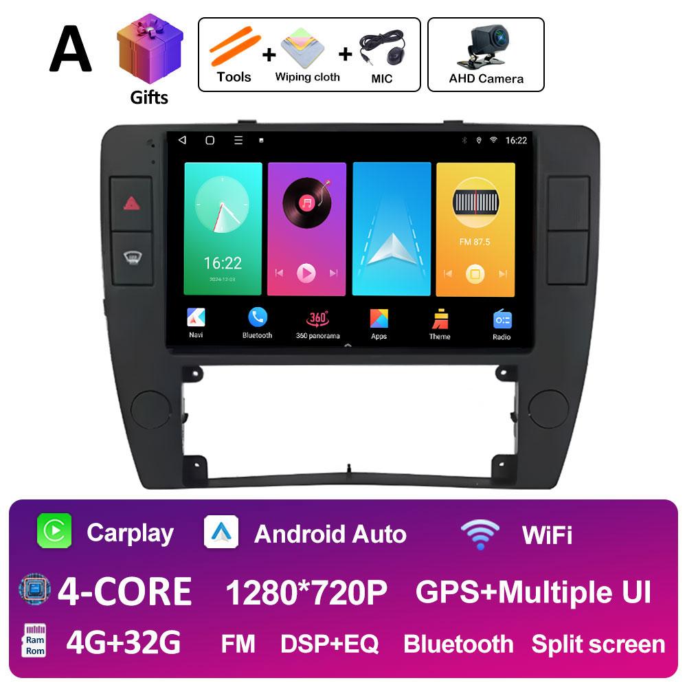 Sistem stereo wireless Carplay DSP pentru Volkswagen Passat B5 2000 2001 2002 2003 2004 2005 Android 14, ventilator de răcire, accesorii Bluetooth