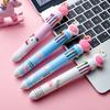 Flamingo Pastel Girly Heart Series 10-color Ballpoint Pens, Multicolor Student Office Hand Account Colored Stationery