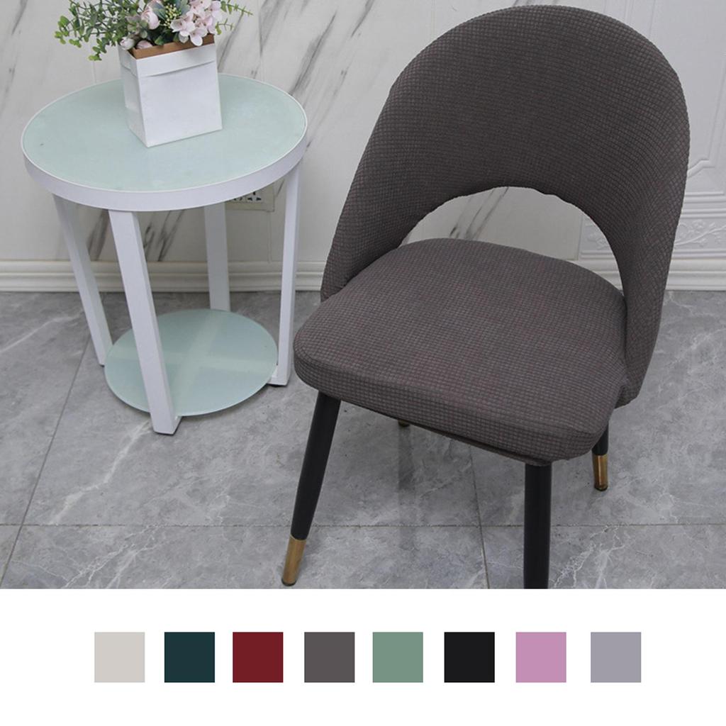 Short Back Curved Chair Cover Stretch Removable Polyester Home Slipcover