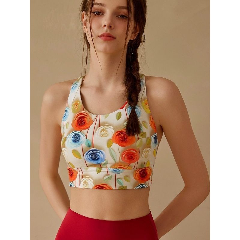 Nude Feel Yoga Clothes Women 2025 New Professional Print Fashion Vest Sports Bra Women High-Grade Fitness Underwear