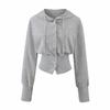 Spring 2026 Women's Diamond Chain Hooded Cardigan & Flare Pants Set