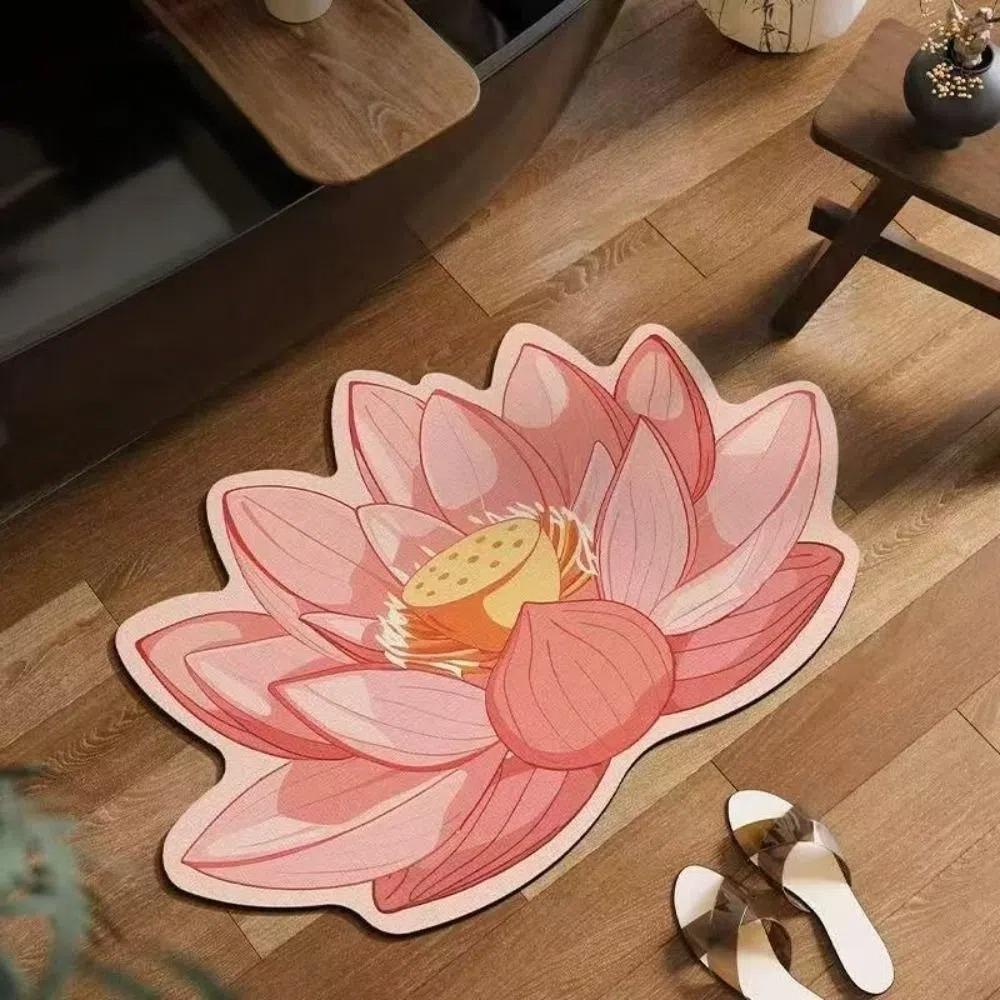 

Special-Shaped Lotus Floor Mat Pastoral Blanket New Flower Carpet Cloakroom D