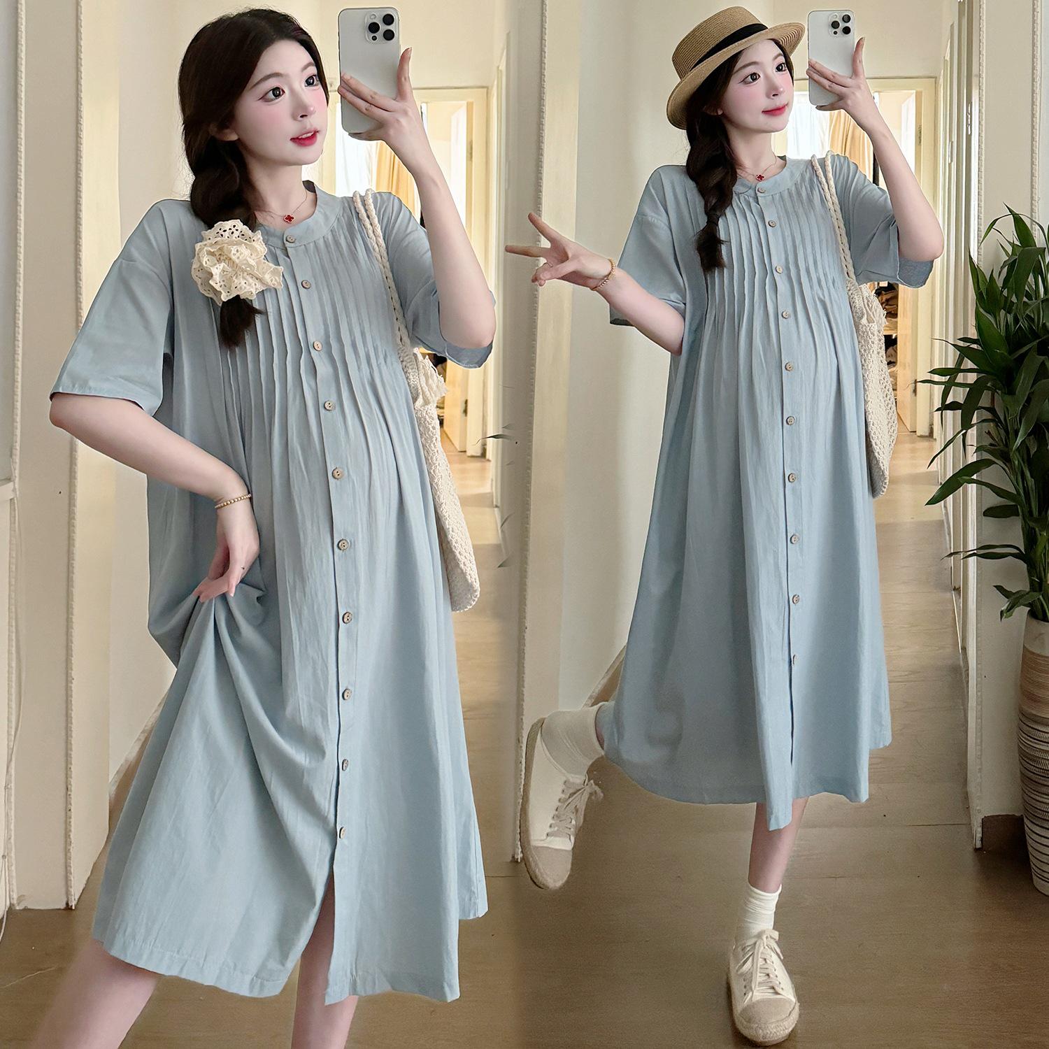 2026 Maternity Loose A-line Short-Sleeve Dress L