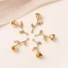 Gold three-dimensional diamond-set rose accessories DIY stud earrings necklace zircon pendant, handmade bracelet pendant material