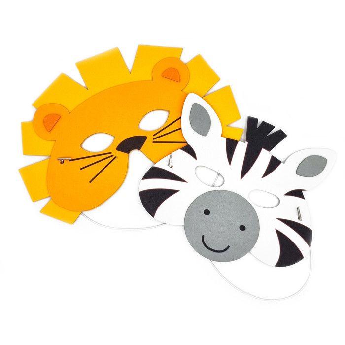 Masque pour enfant Animaux de la jungle 2 pièces