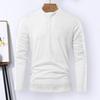 Herbst Frühling Männer Top Rundhals Langarm Einfarbig Taste Weiche Atmungsaktive Casual Pullover Mittlere Länge Männer Täglichen T-shirt