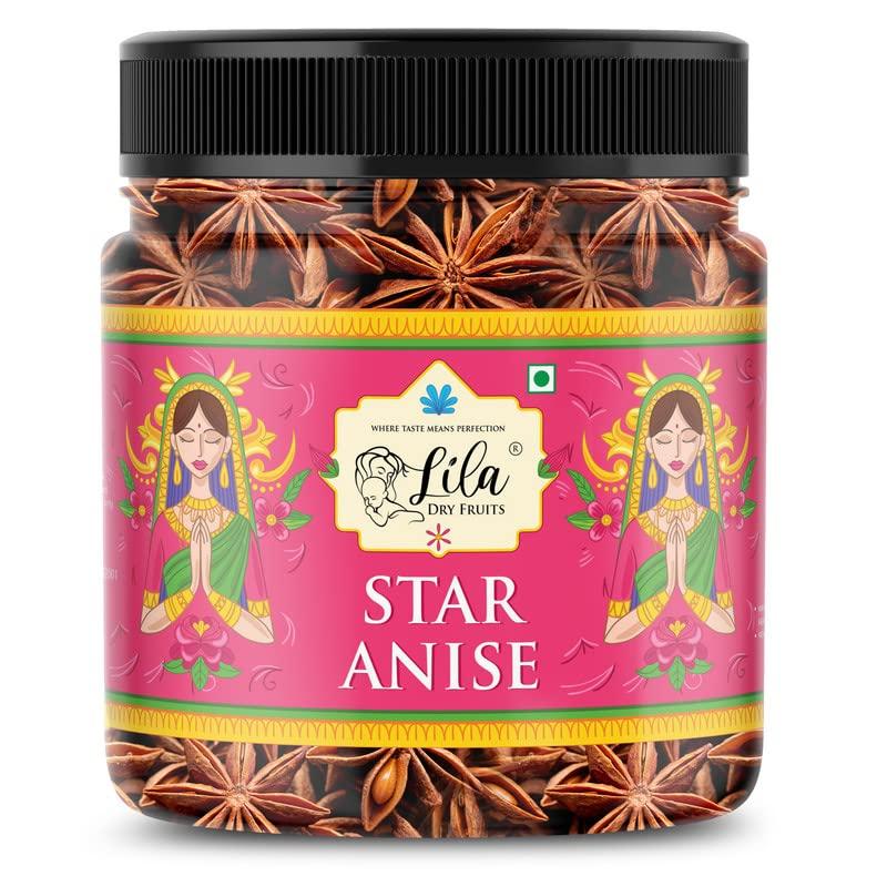 LILA DRY FRUITS Star Anise 200 Grams | Aromatic and Flavorful Dried Star Anise Pods for Cooking and Baking | Indian Whole Spices for Kitchen | Ch