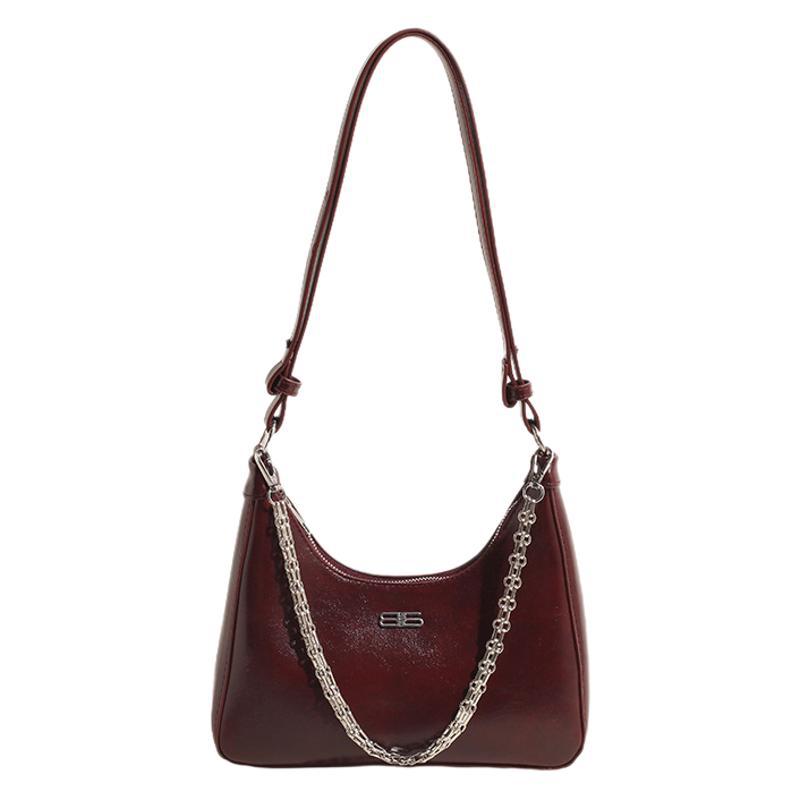 High sense popular underarm bag women's 2025 chain fashion burst pattern shoulder bag high sense casual messenger