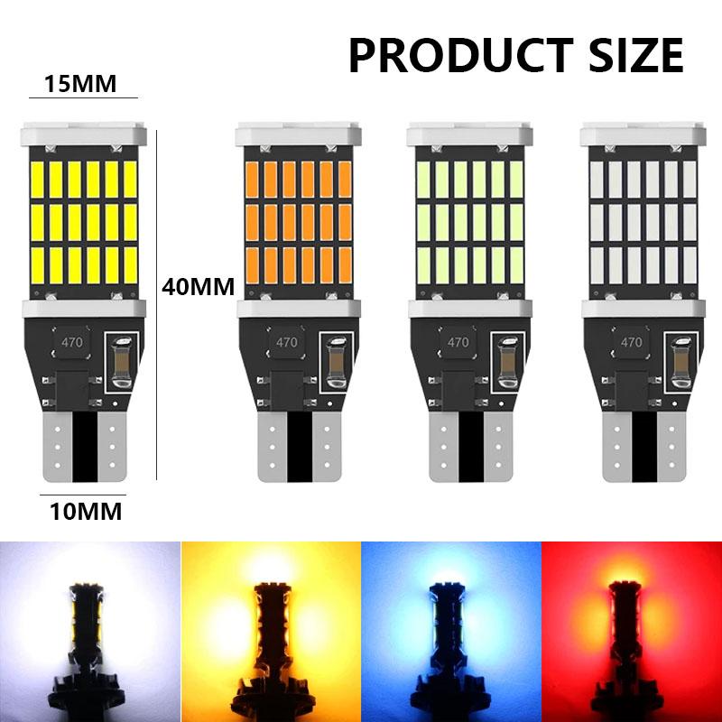 2Pcs Super Bright T15 W16W Car Led Lights Canbus No Error 4014SMD For Car Accessories Interior Lamps Tail Reverse Lights 12V