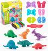 Yeahbo Seturi de argilă pentru copii, argilă de modelat, argilă uscată la aer cu 6 matrițe pentru dinozauri, set de argilă polimerică, jucării de dinozauri