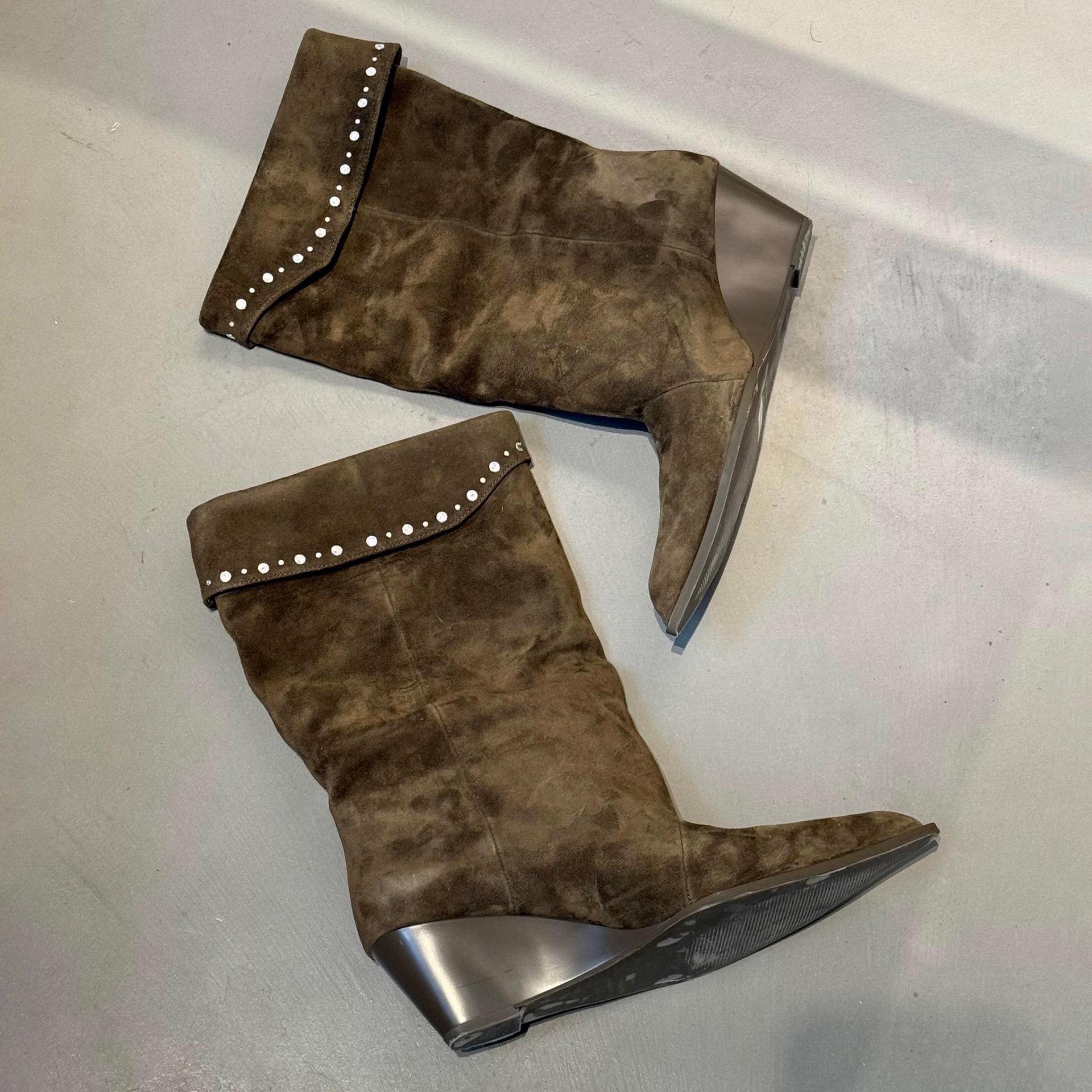 

Кожаные женские туфли-лодочки в минималистичном французском стиле с острым носком, новинка 2025 года, весна-лето, темперамент, плоская подошва, внутренняя платформа w 40 армия зеленый