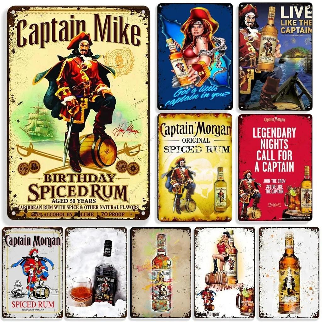 Vintage Rum Brand Metal Tin Sign Pin Up Girl Poster Metalowe znaki Man Cave Home Garage Metalowa tabliczka ścienna Dekoracja z blaszanego znaku